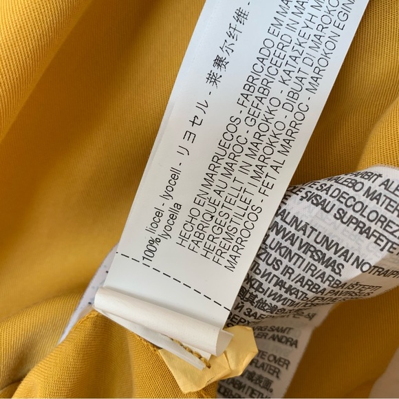 Zara Shirt Dress Mustard Yellow With Ruffled Hem - Picture 15 of 15